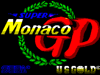 Super Monaco GP title screen for ZX Spectrum